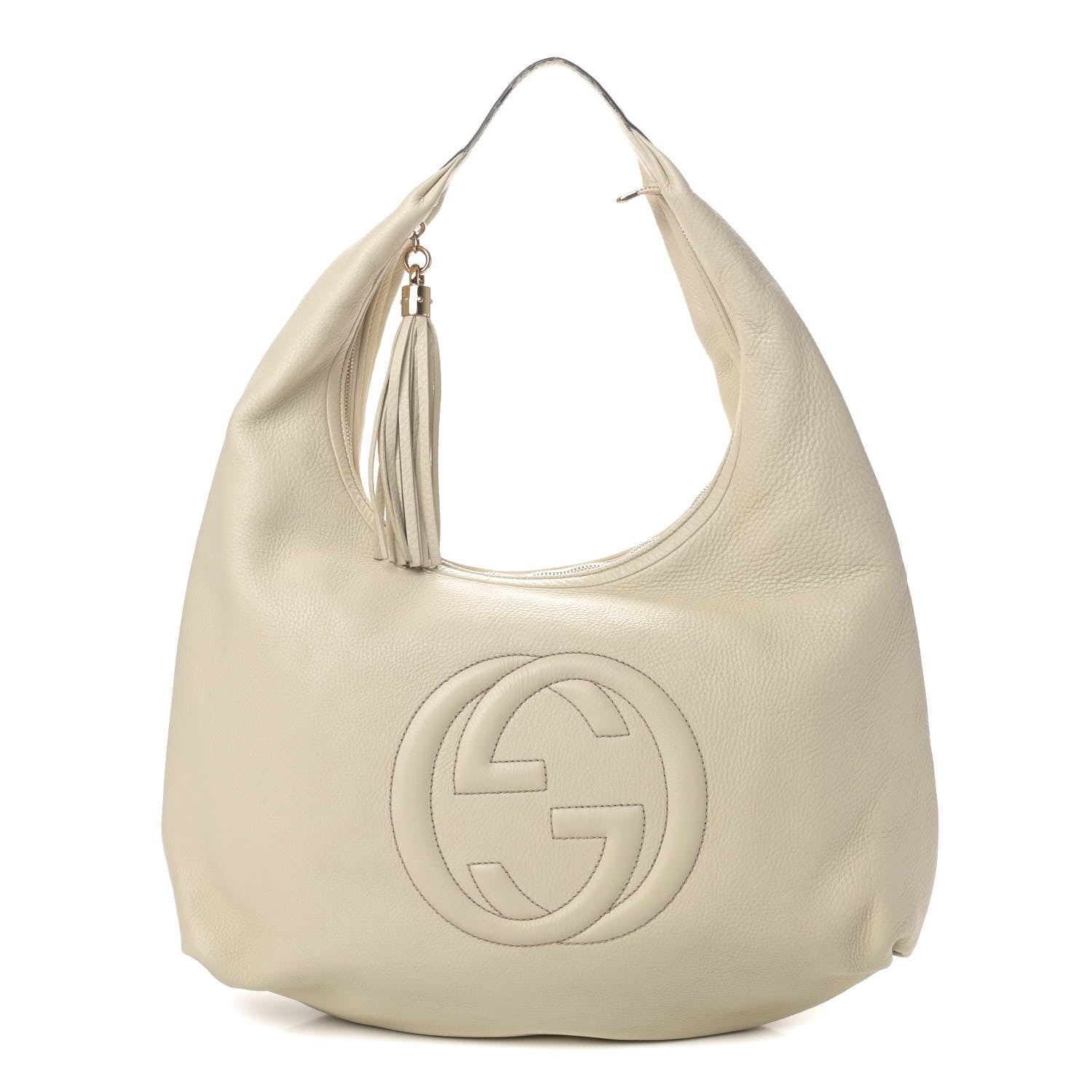 Gucci Pebbled Calfskin Large Soho Hobo Off White 1 of 6