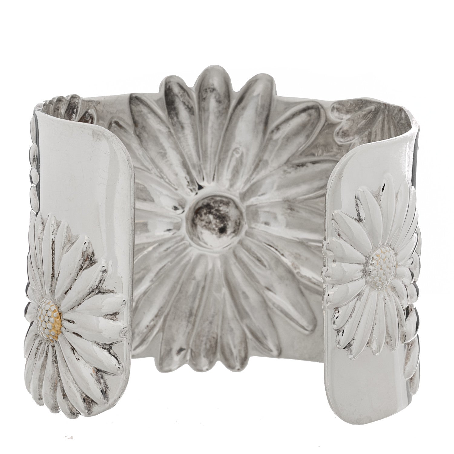 Tiffany Sterling Silver Daisy Wide Cuff Bracelet 2 of 3