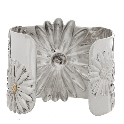 Tiffany Sterling Silver Daisy Wide Cuff Bracelet 2 of 3