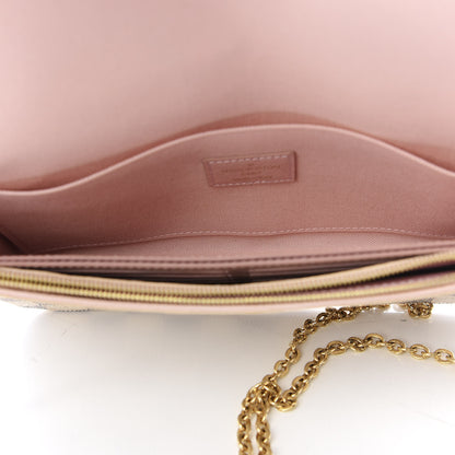 Louis Vuitton Damier Azur Pochette Felicie Chain Wallet Rose Ballerine 4 of 8