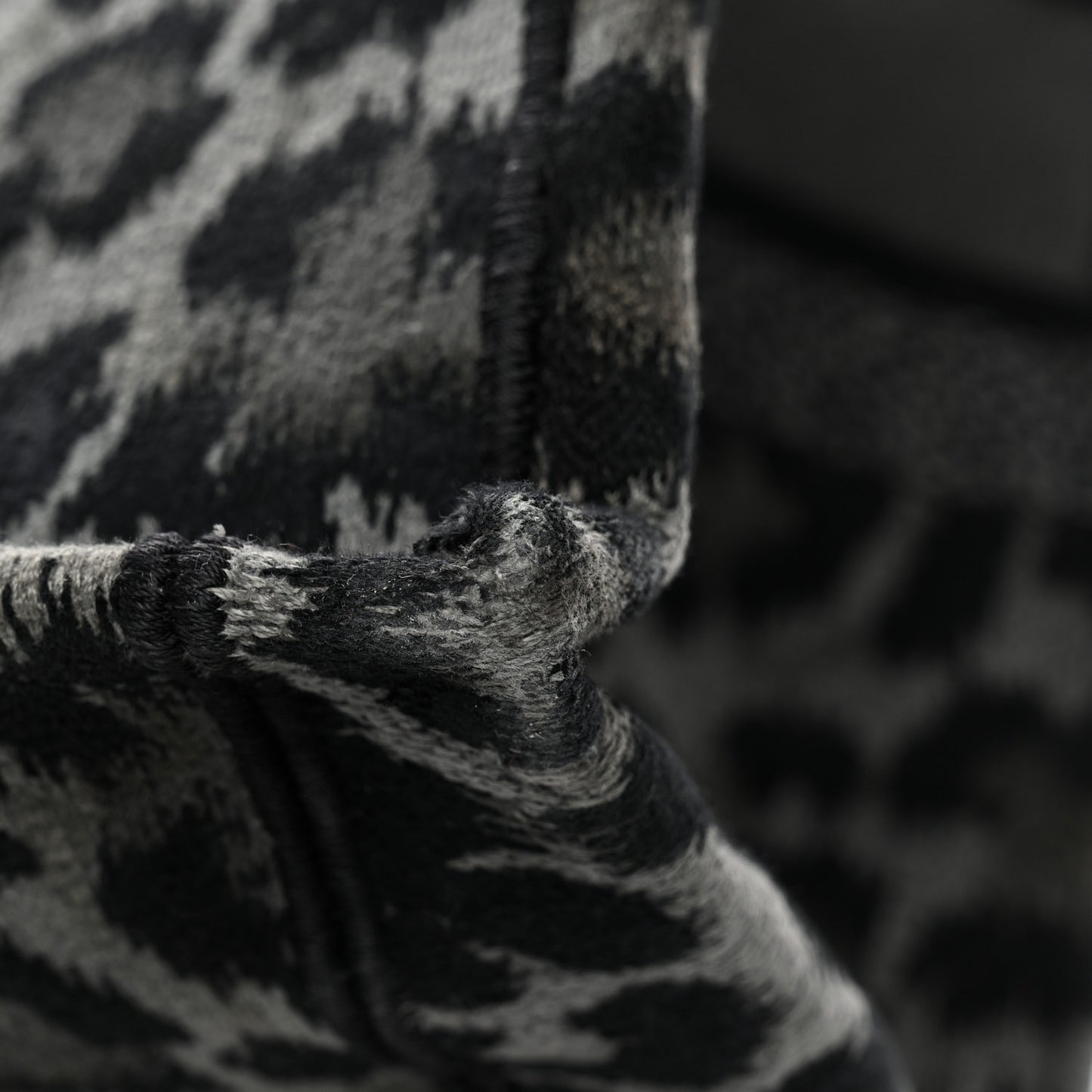 Canvas Mizza Embroidered Large Leopard Book Tote Grey