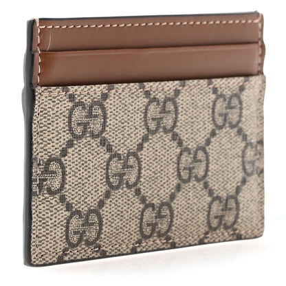 Gucci GG Supreme Monogram Calfskin Card Holder Beige Ebony Cuir 3 of 7