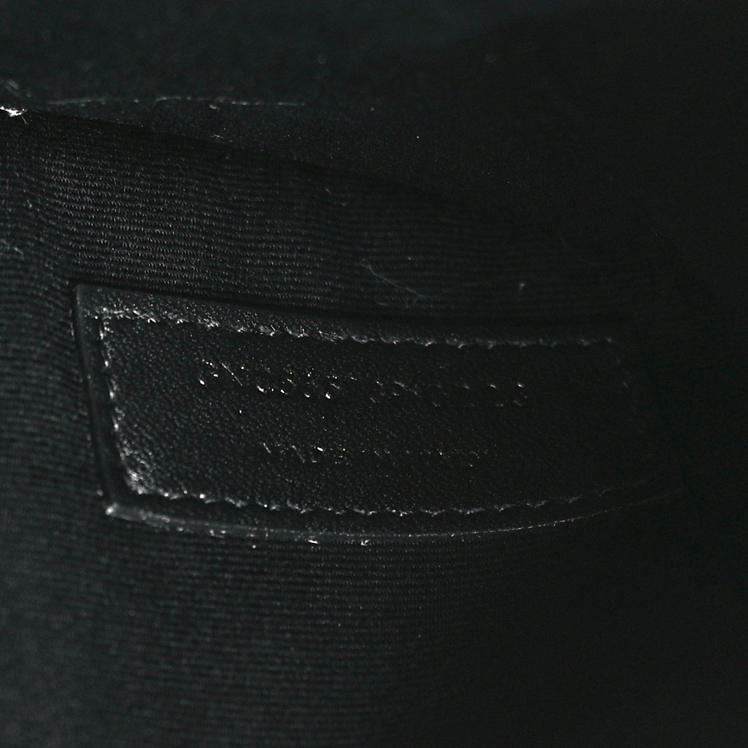 Saint Laurent Calfskin Crocodile Embossed Uptown Monogram Pouch Black 7 of 8