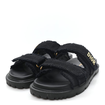 Christian Dior Woven Raffia Jute Dioract 10mm Sandals 38.5 Black 4 of 10