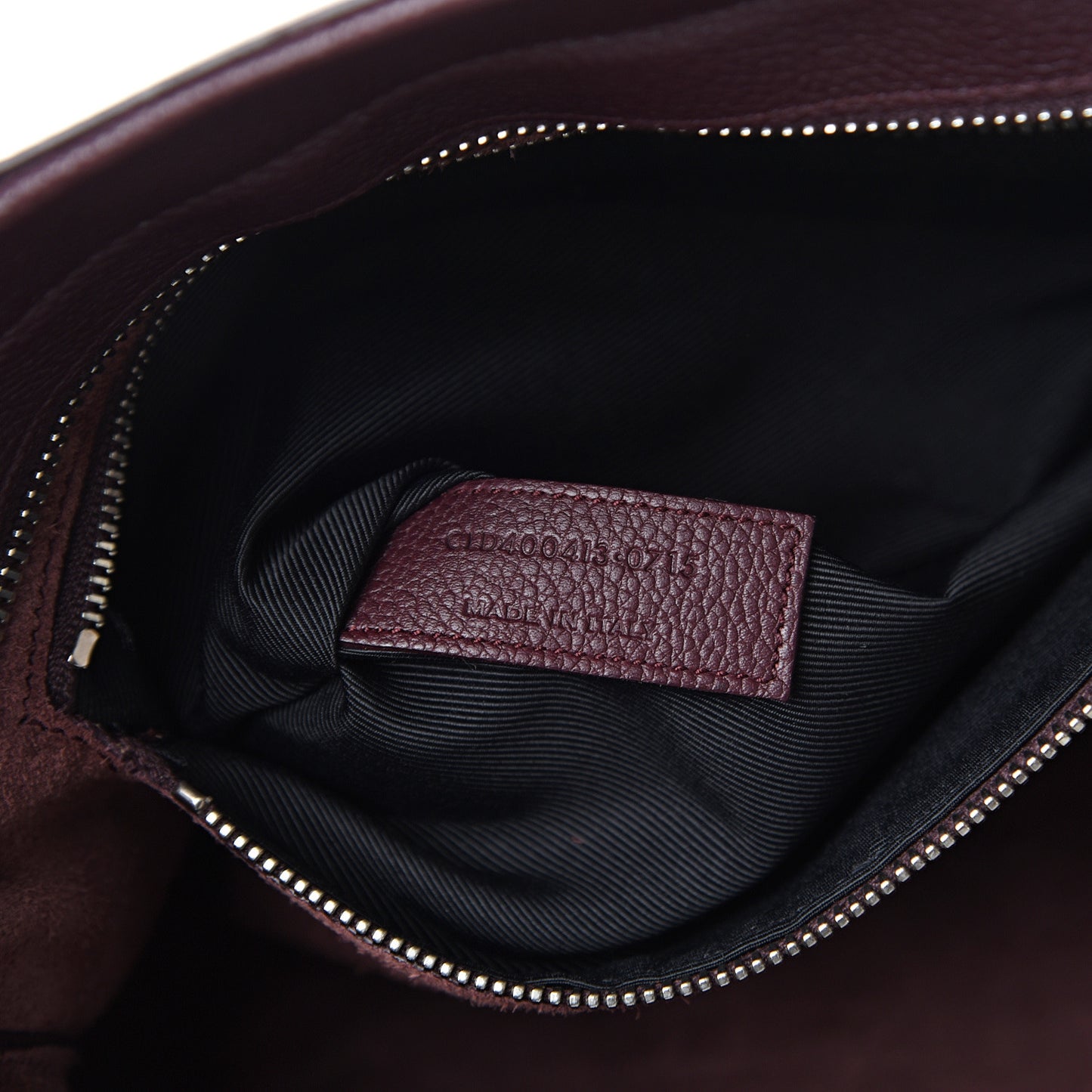 Grained Calfskin Small Cabas Rive Gauche Amaranto