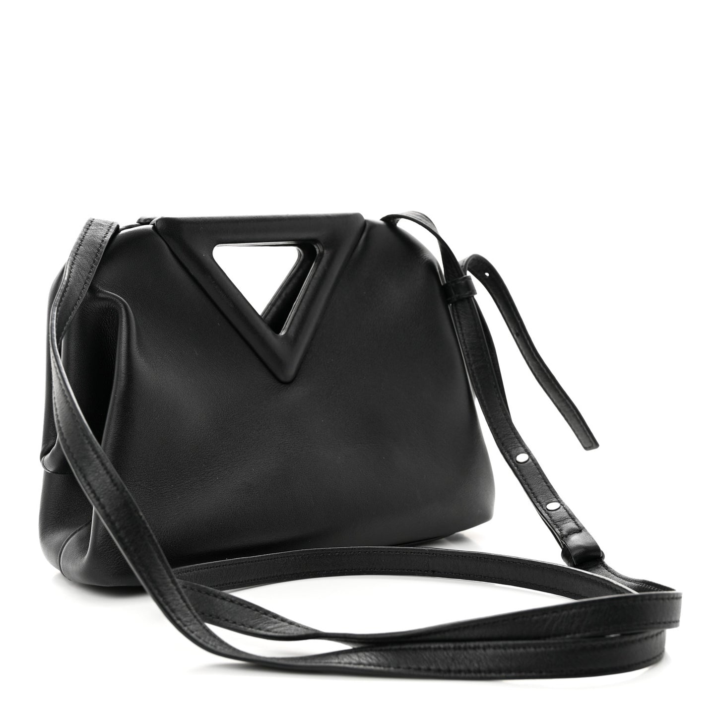 Calfskin Small The Point Triangle Bag Black