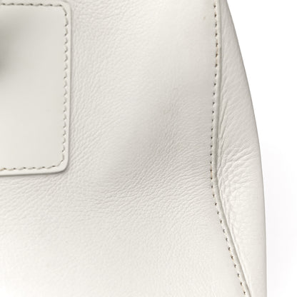 Christian Dior Grained Calfskin Street Chic Top Handle Bag White 33 of 35