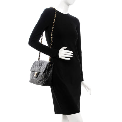 Chanel Lambskin Quilted Jumbo Single Flap Black 2 of 9
