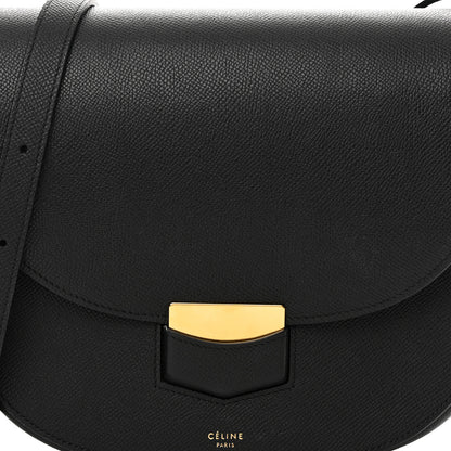 Celine Grained Calfskin Medium Trotteur Black 8 of 15