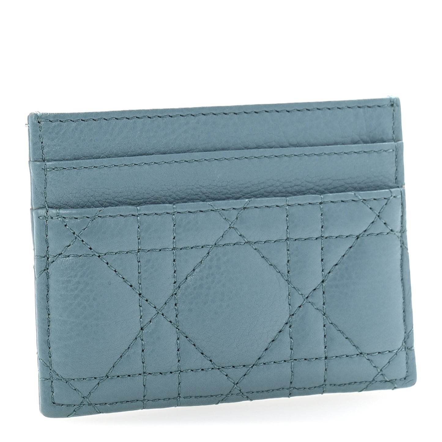 Supple Calfskin Cannage Caro Five-Slot Card Holder Blue