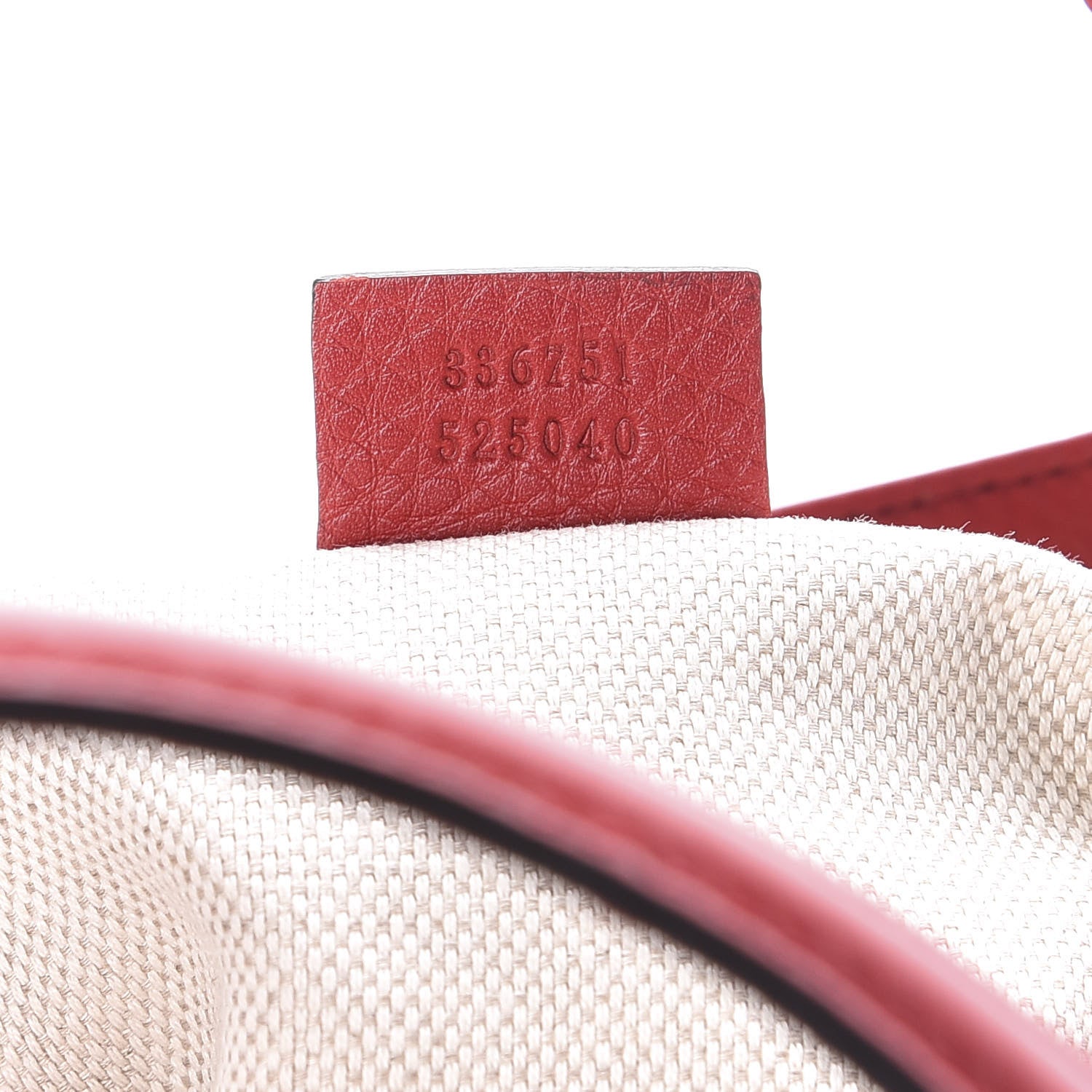 Gucci Pebbled Calfskin Small Soho Shoulder Bag Red 8 of 12