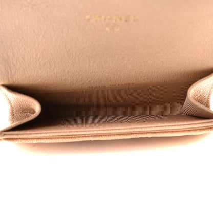 Chanel Iridescent Caviar Quilted Flap Card Holder Beige 5 of 7