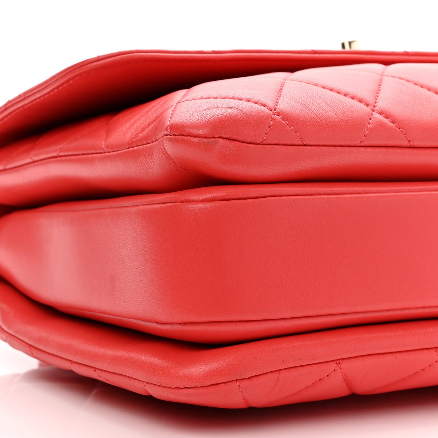 Lambskin Quilted Medium Trendy CC Flap Dual Handle Bag Red