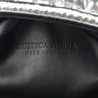 Bottega Veneta Metallic Bark Calfskin Embossed The Pouch Oversized Clutch Silver 6 of 9