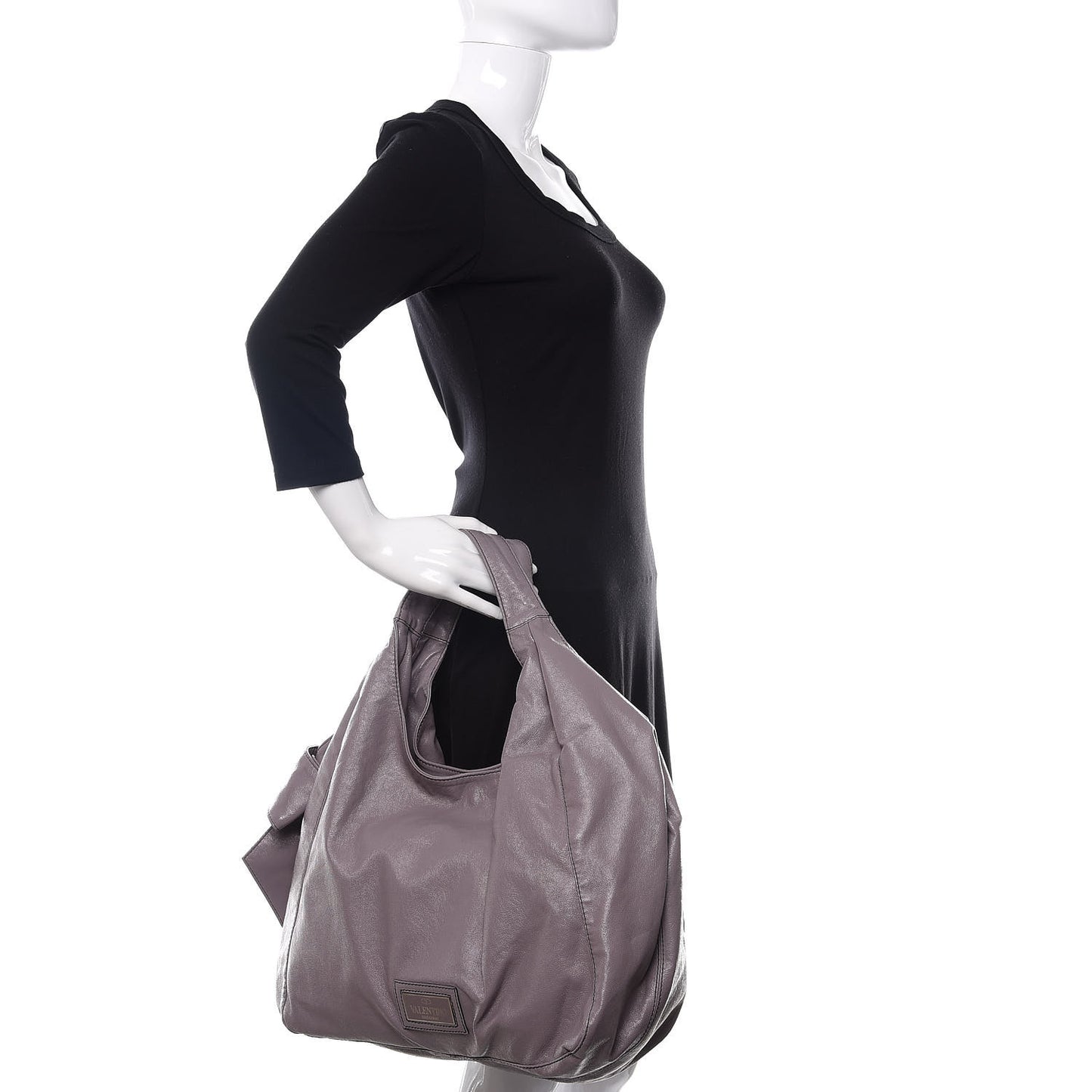 Patent Lacca Large Nuage Bow Hobo Lilac