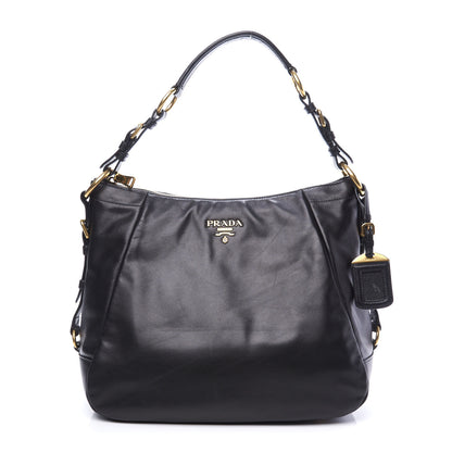 Prada Soft Calfskin Hobo Black 1 of 10