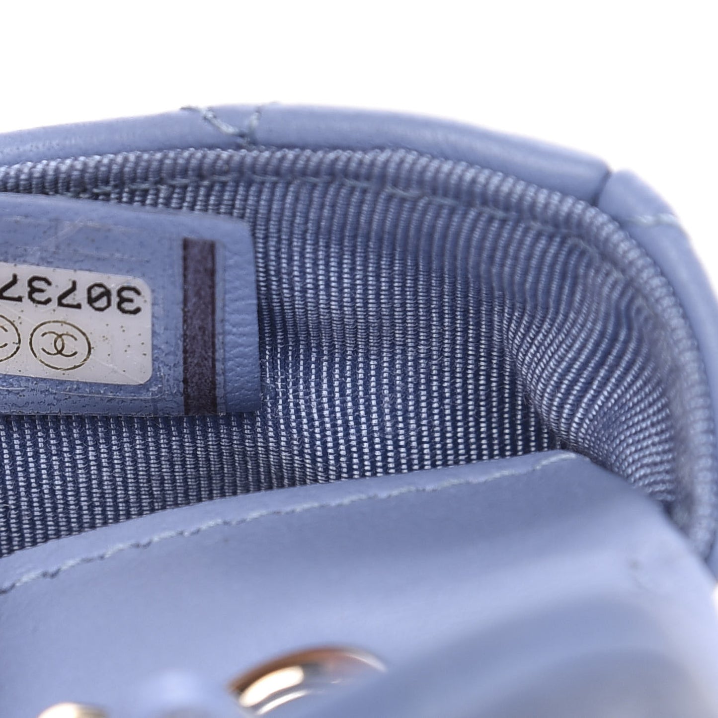 Lambskin Quilted Belt Bag Light Blue