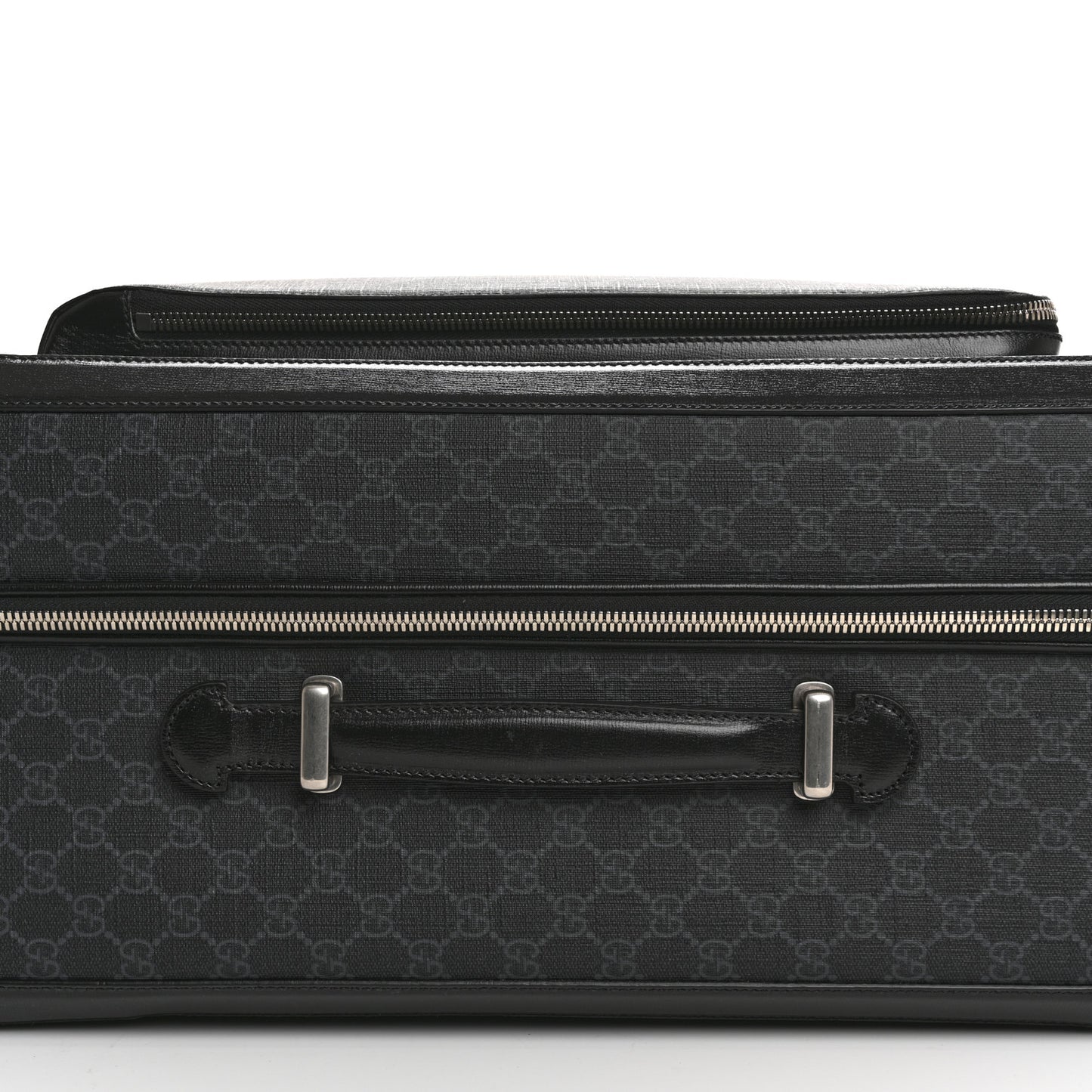 GG Supreme Monogram Four Wheel Suitcase Black Grey