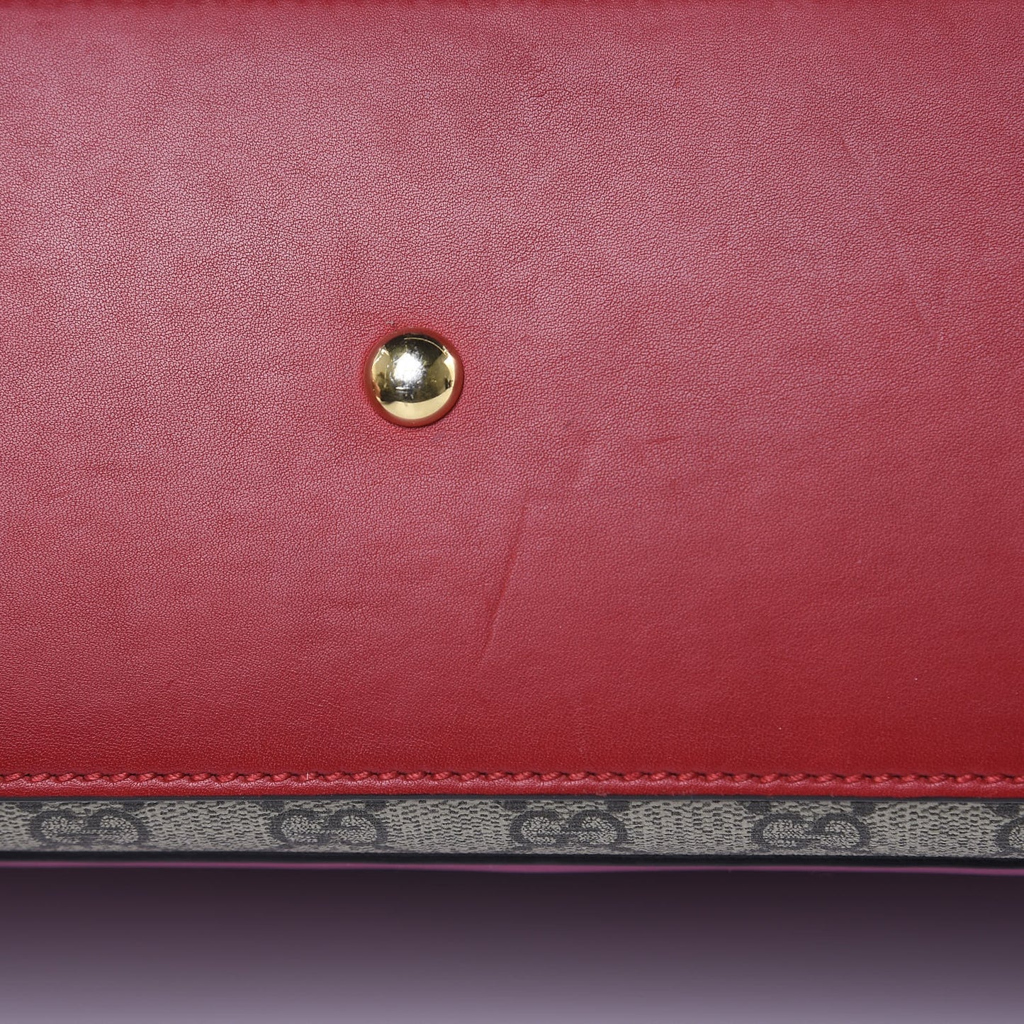 GG Supreme Monogram Calfskin Medium Padlock Top Handle Bag Beige Hibiscus Red New Rosette