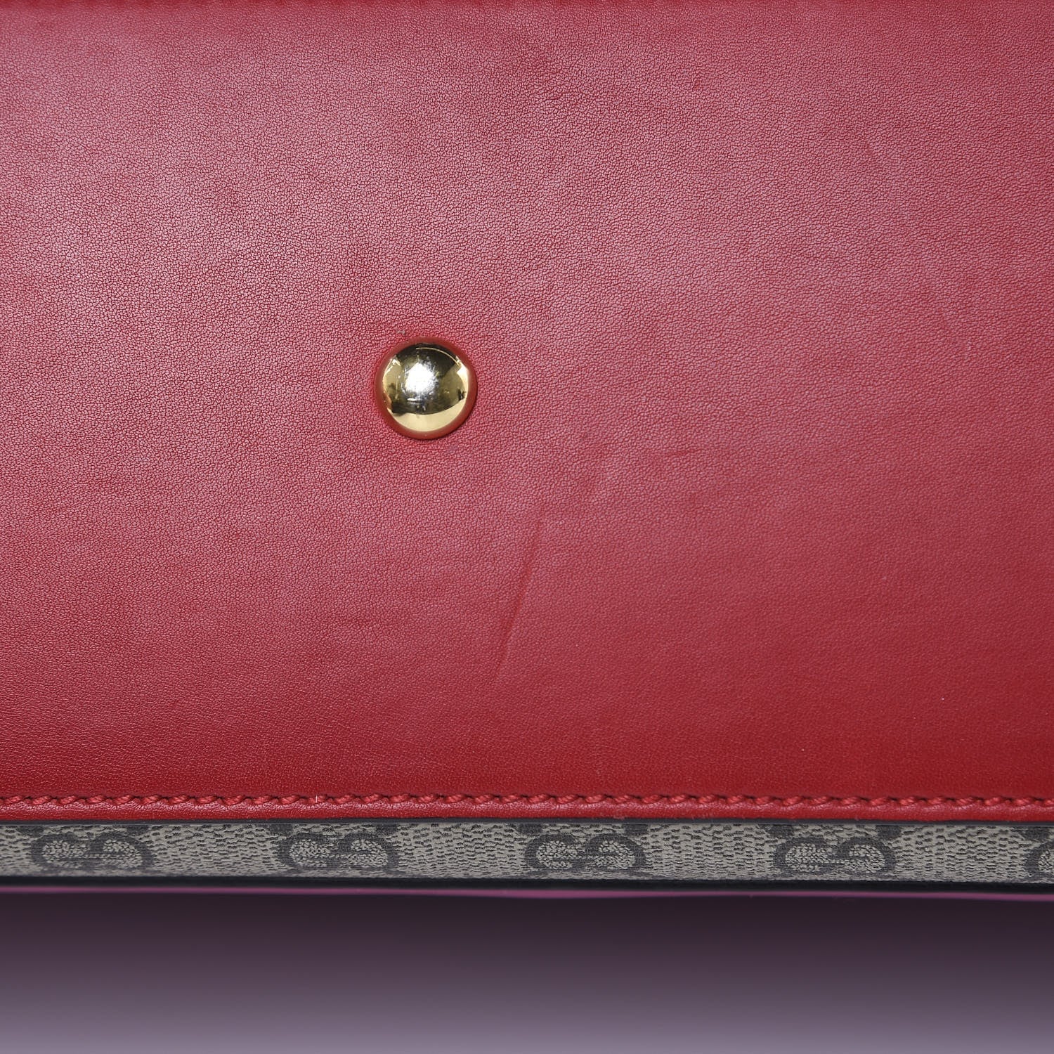 Gucci GG Supreme Monogram Calfskin Medium Padlock Top Handle Bag Beige Hibiscus Red New Rosette 10 of 22