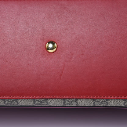 Gucci GG Supreme Monogram Calfskin Medium Padlock Top Handle Bag Beige Hibiscus Red New Rosette 10 of 22