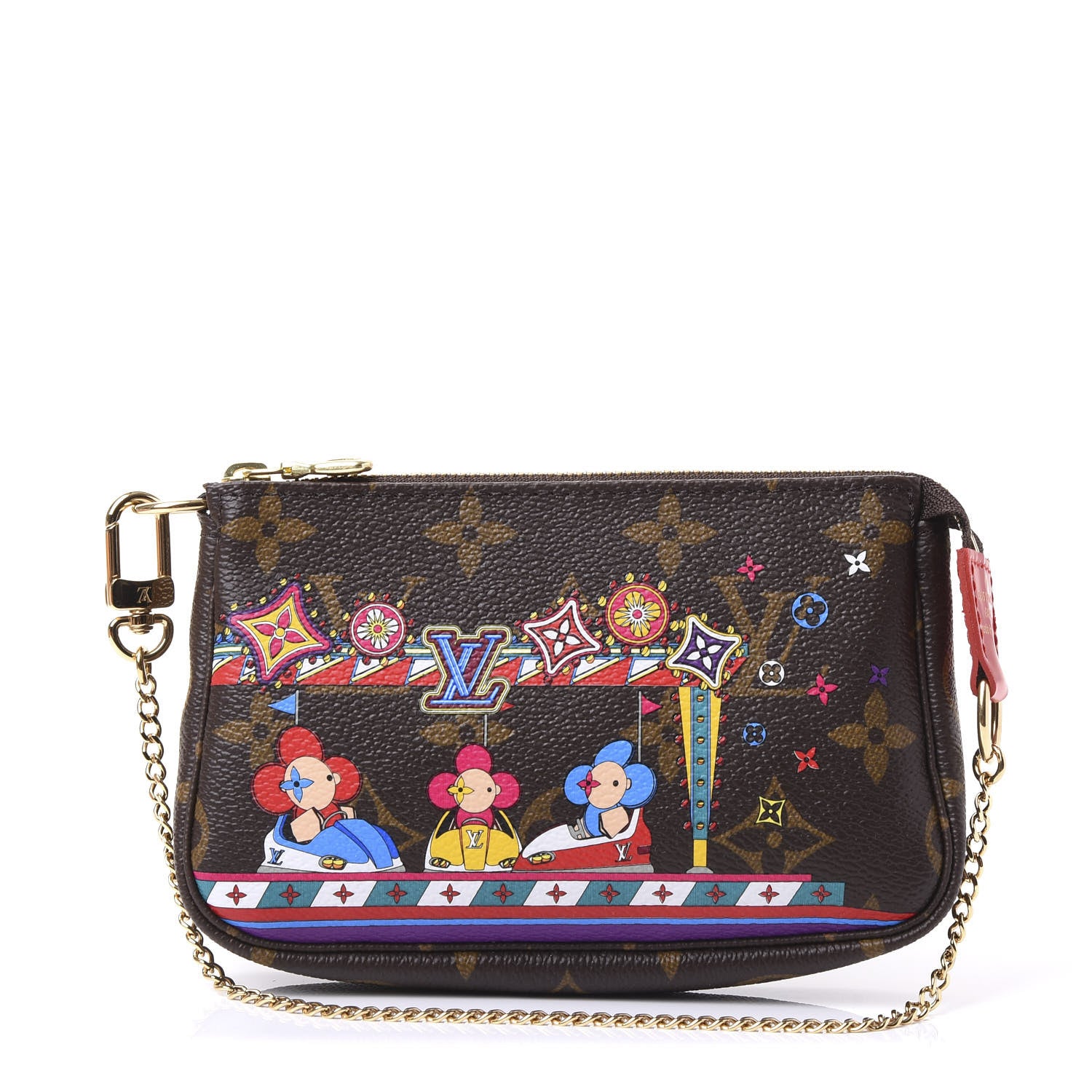 Louis Vuitton Monogram 2020 Christmas Animation Bumper Cars Mini Pochette Accessories Coquelicot 1 of 10