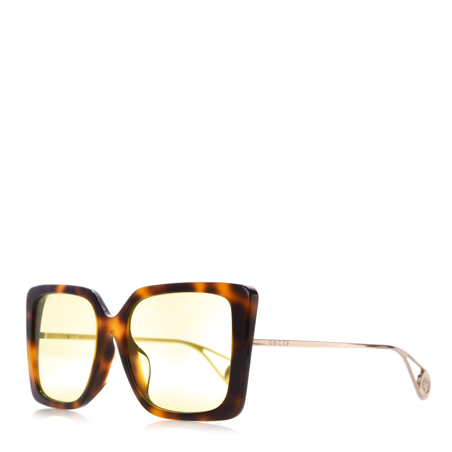 Gucci Acetate Oversize Square Frame GG0435S Sunglasses Havana 1 of 7