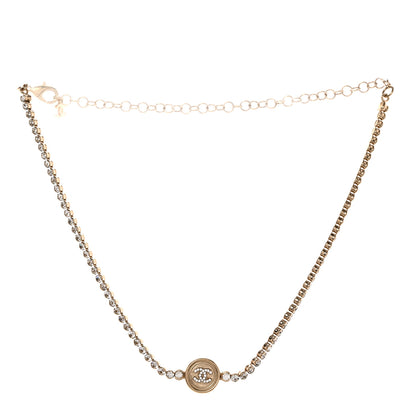 Chanel Crystal CC Chain Short Necklace Gold 3 of 5