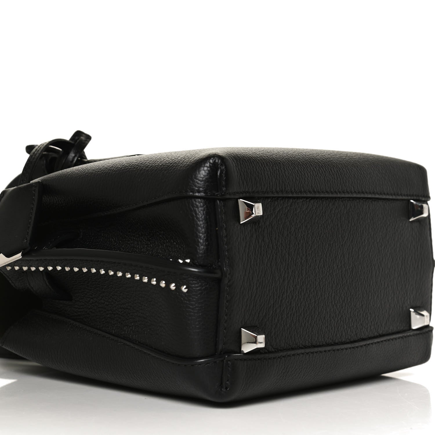 MCM Grained Calfskin Studded Mini Milla Tote Black 8 of 9