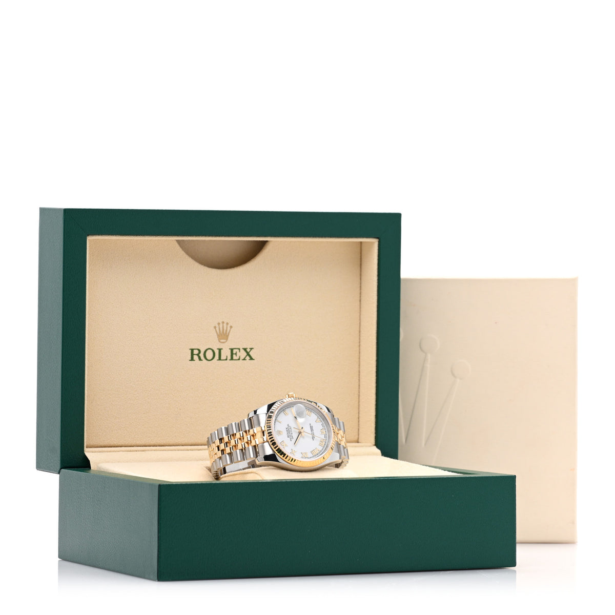 Stainless Steel 18K Yellow Gold 36mm Oyster Perpetual Datejust Watch White Roman 116233