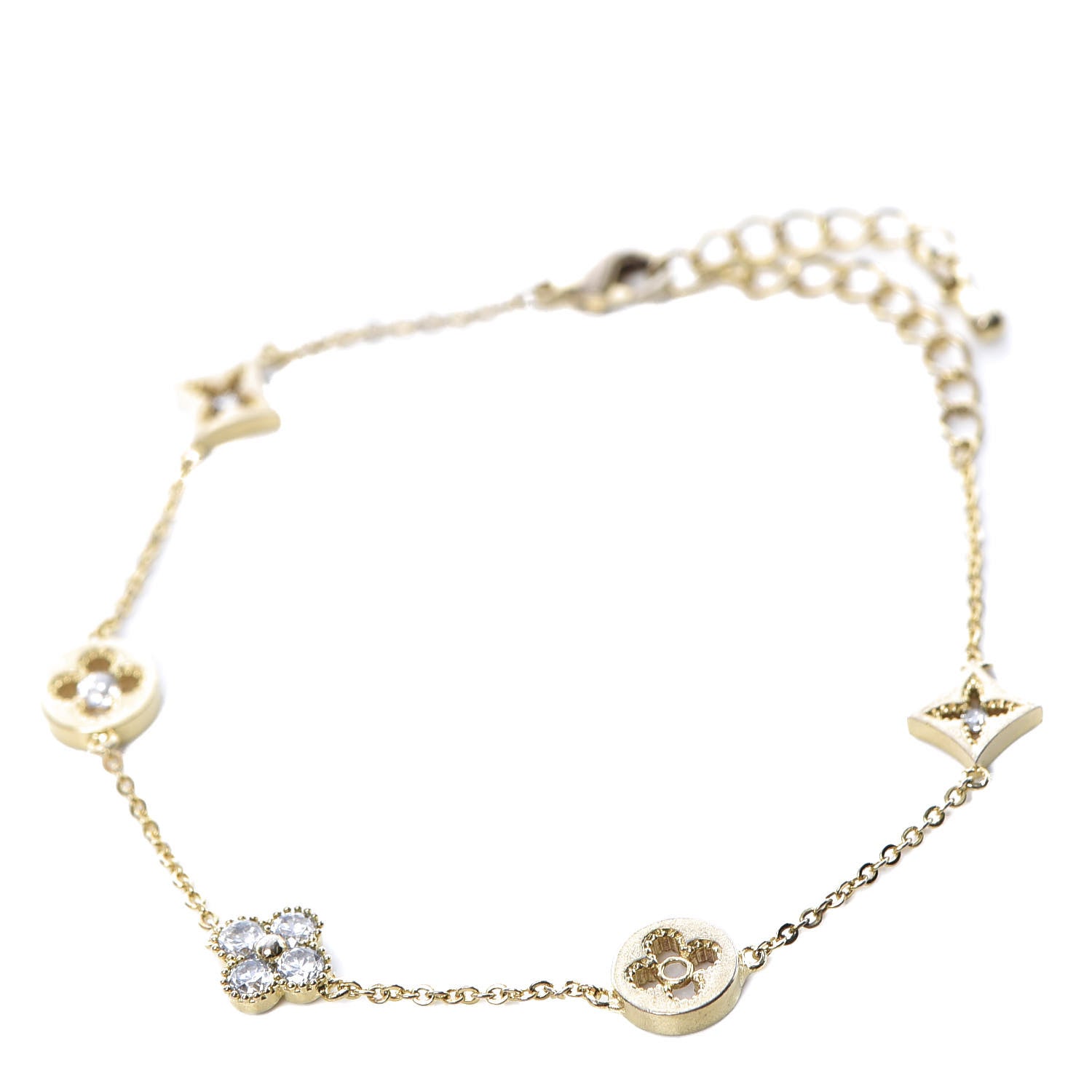 Louis Vuitton Brass Crystal Flower Bracelet 1 of 5