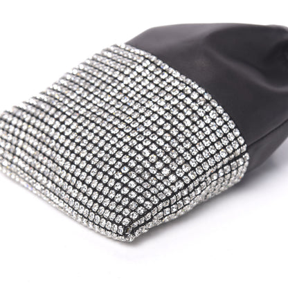 Alexander Wang Lambskin Crystal Rhinestone Ryan Mini Drawstring Bag Black 10 of 10
