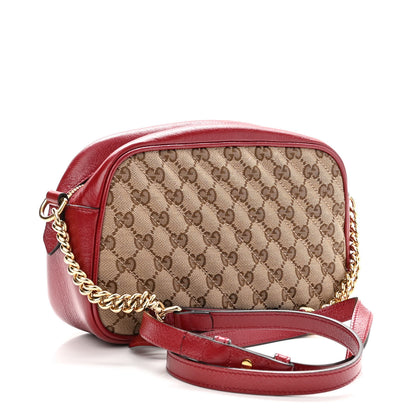 Gucci Monogram Azalea Calfskin Matelasse Diagonal Small GG Marmont Chain Shoulder Bag Beige Ebony New Cherry Red 3 of 11