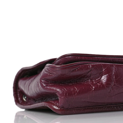 Saint Laurent Crinkled Calfskin Matelasse Monogram Baby Niki Chain Satchel Rouge Legion 7 of 8