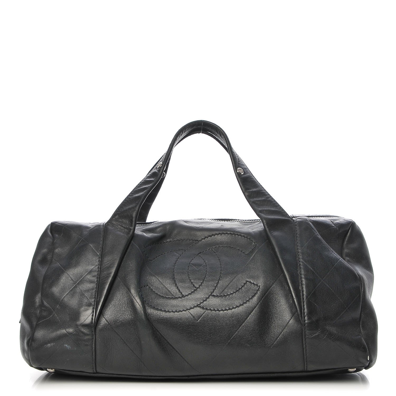 Chanel Calfskin CC Chevron All Day Long Boston Black 1 of 18
