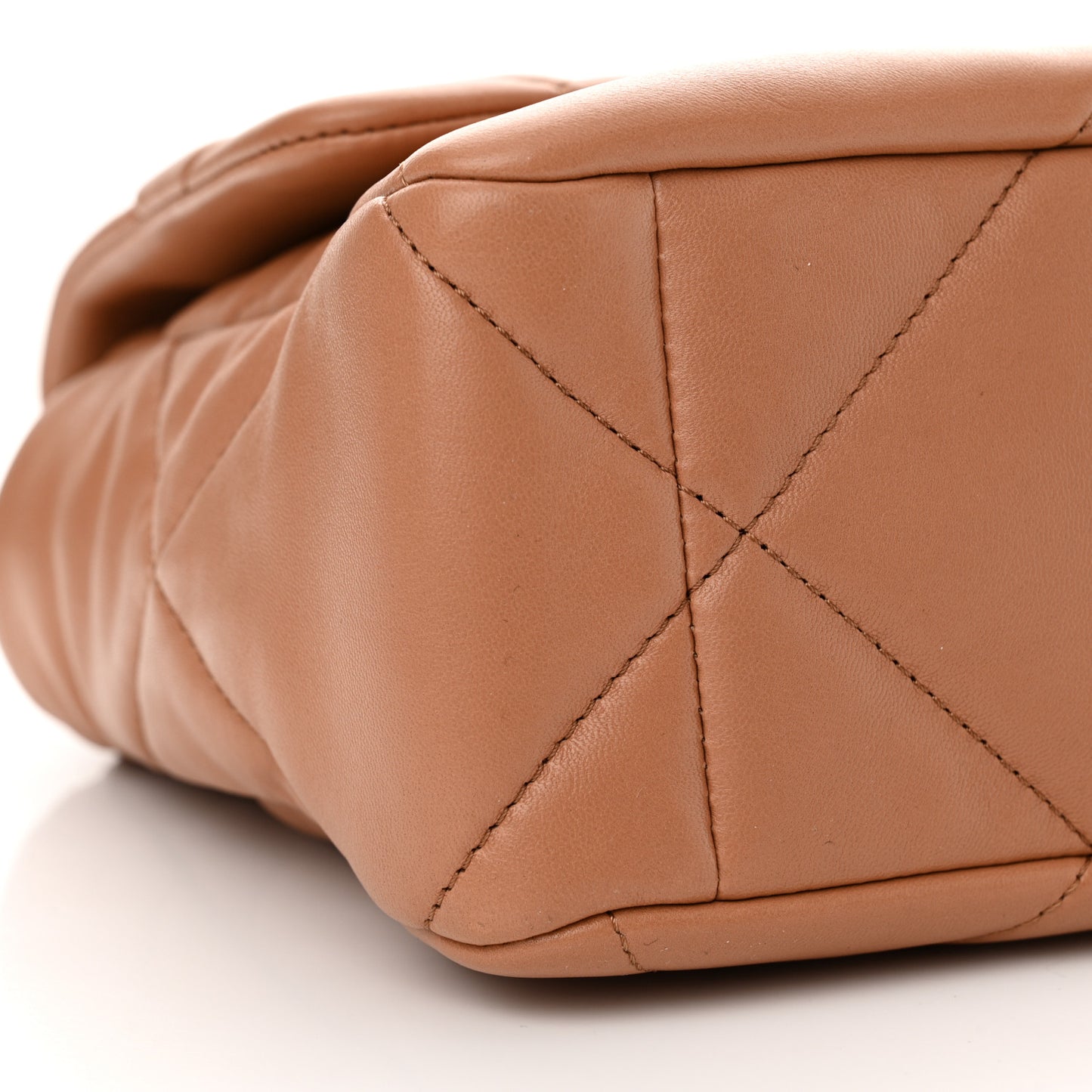 Lambskin Quilted Large Chanel 19 Flap Brown