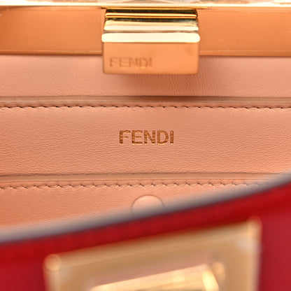 Fendi Vitello King Luxor Shiny Nappa Medium Peekaboo I SEE U East West Satchel Fuoco Light Rose 6 of 8