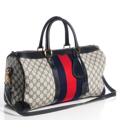 Gucci Monogram Vintage Web Duffle Bag Navy 3 of 8