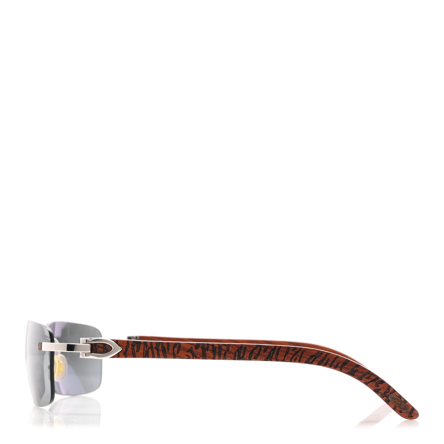 Cartier Metal Wood Tiger Bubinga Sunglasses 3 of 7