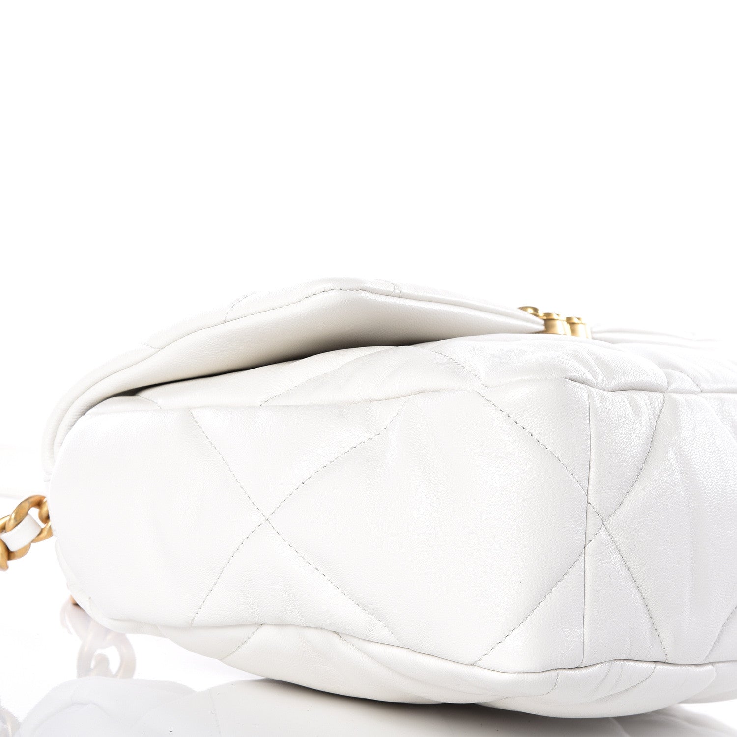 Chanel Lambskin Quilted Large 19 Flap Light White 7 of 12