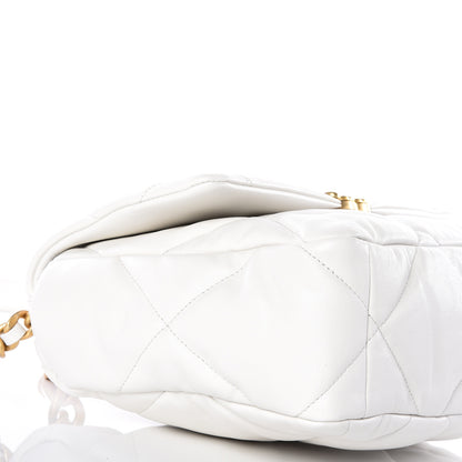 Chanel Lambskin Quilted Large 19 Flap Light White 7 of 12
