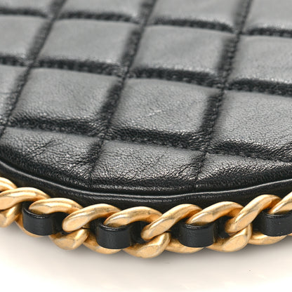 Chanel Shiny Crumpled Lambskin Quilted Large Trendy Chain Around Hobo Black 8 of 9