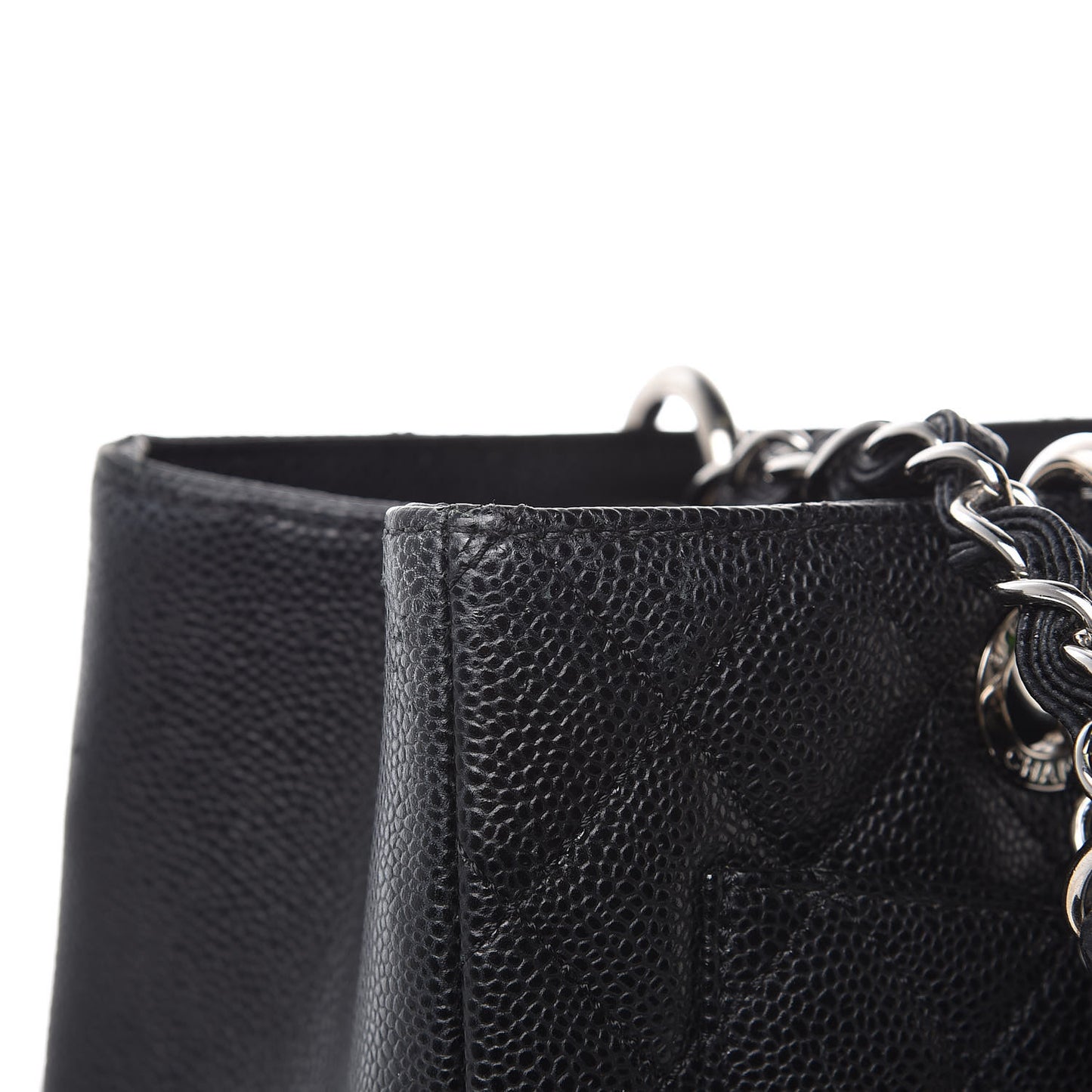Caviar Quilted Grand Shopping Tote GST Black