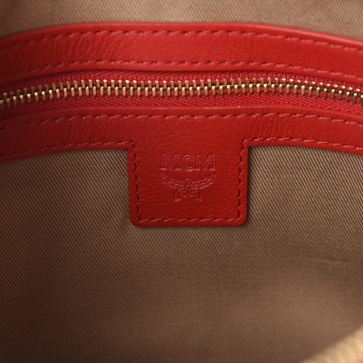 MCM Visetos Year Of The Mouse Wristlet Zip Pouch Viva Red 6 of 7