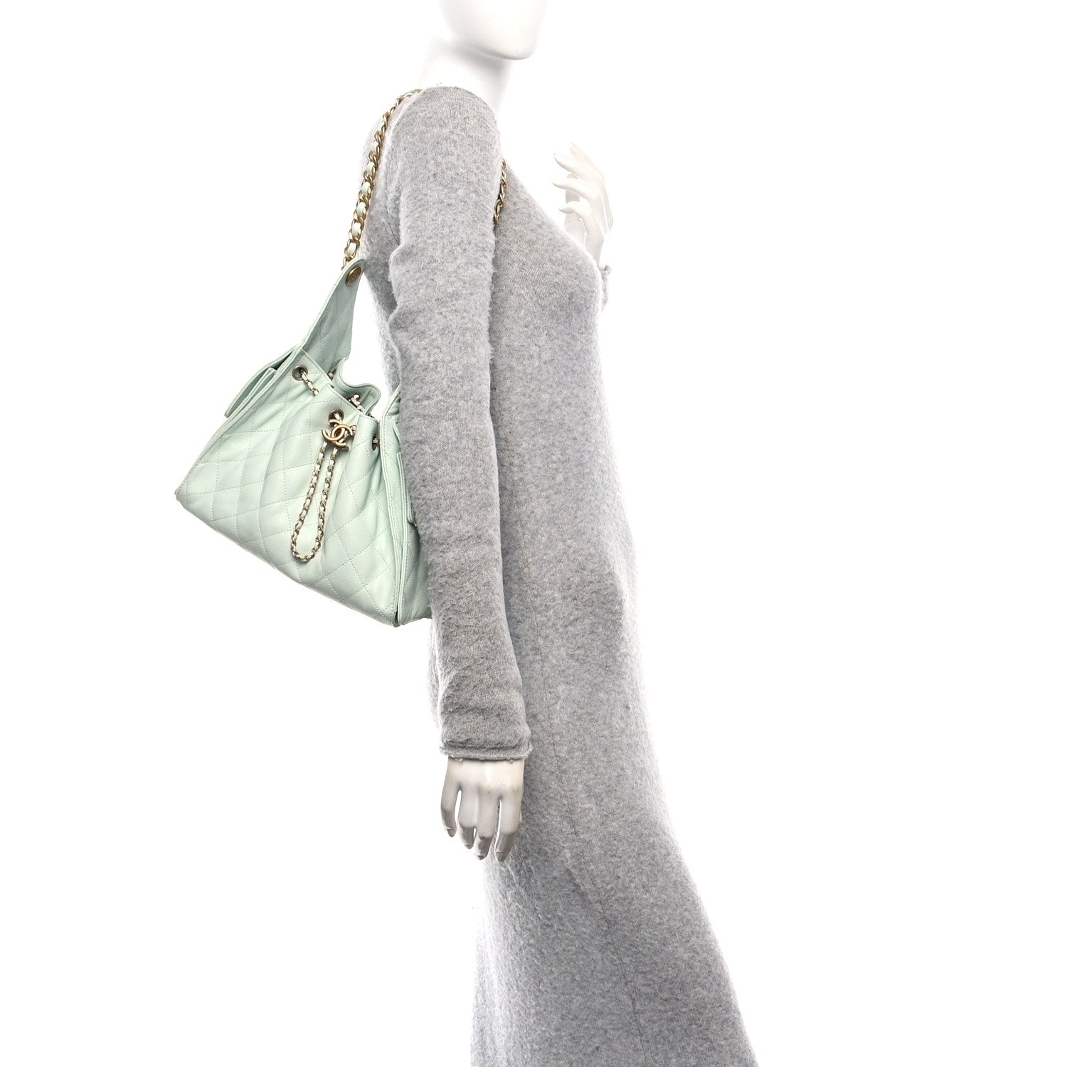 Chanel Caviar Quilted Small Chanel 25 Handbag Light Green 2 of 10