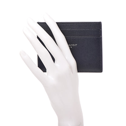 Saint Laurent Grain De Poudre Card Case Navy 2 of 8