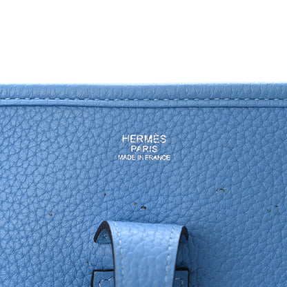 Hermes Taurillon Clemence Evelyne III PM Bleu Paradis 6 of 16