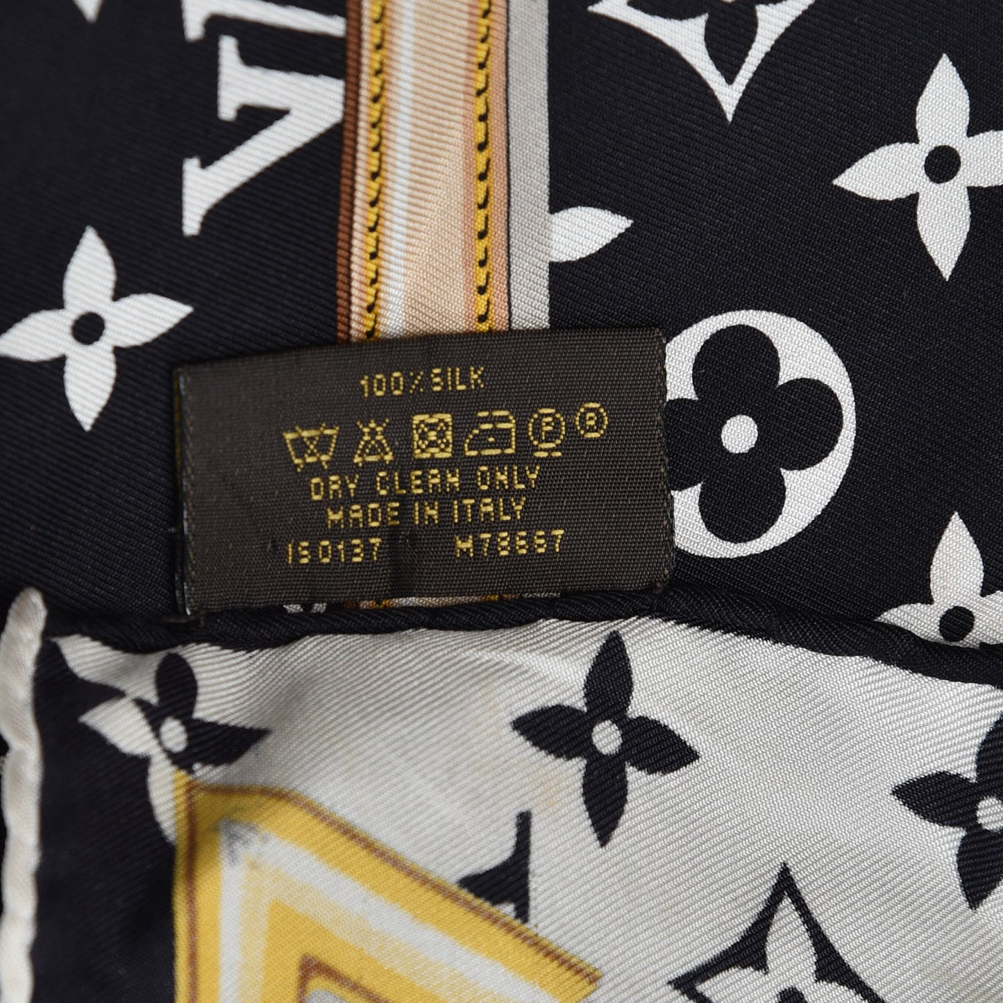 Silk Monogram Confidential Square Scarf Black