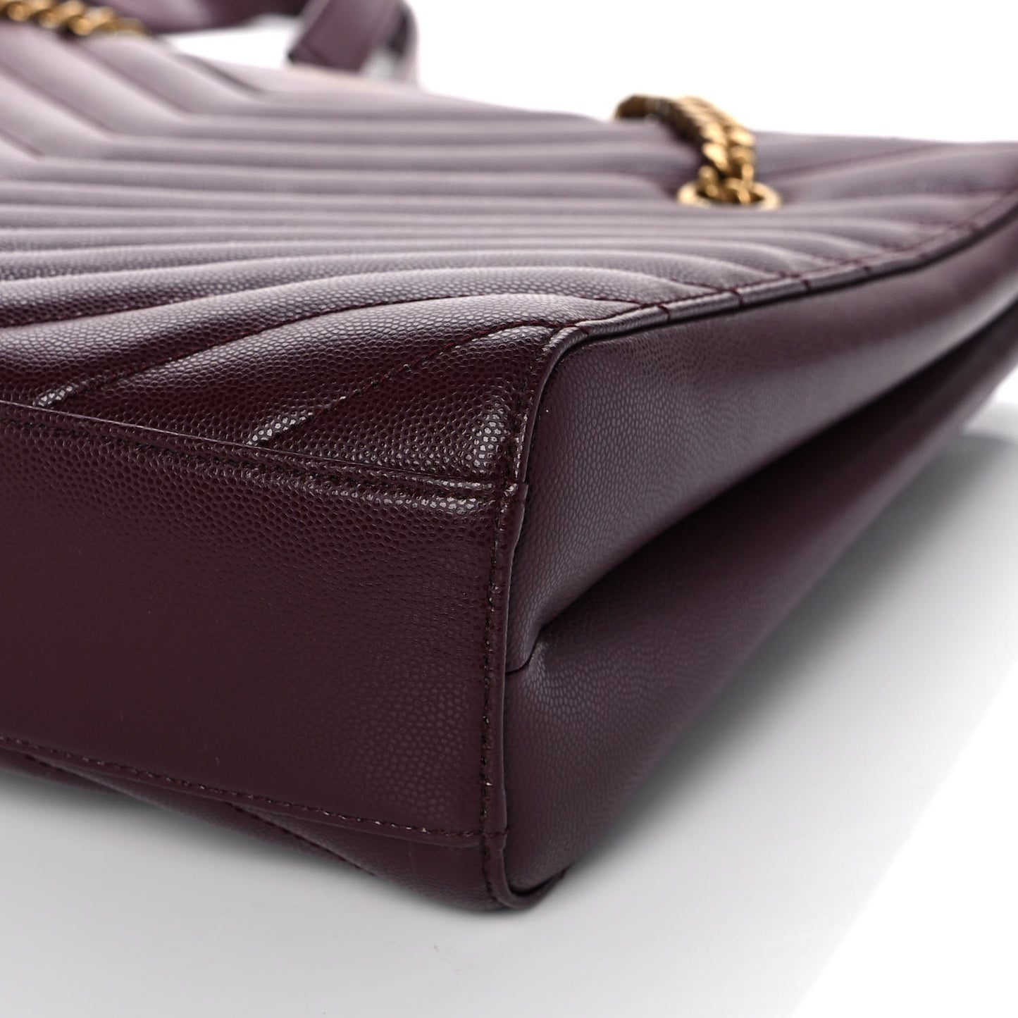 Grain de Poudre Matelasse Chevron Medium Tribeca Shopping Bag Rouge Legion