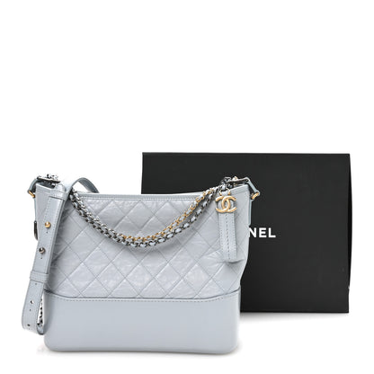 Chanel Aged Calfskin Quilted Medium Gabrielle Hobo Light Blue 11 of 11